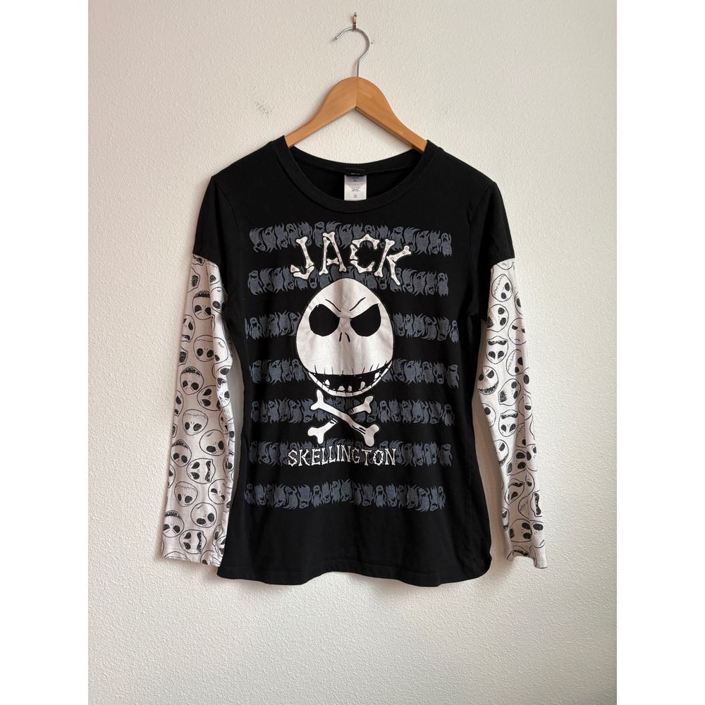 Disney Nightmare Before Christmas Jack Skellington Layered Long Sleeve Top XL